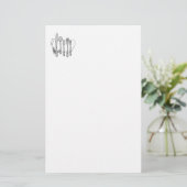 Papeterie Papier à lettres en argent noir blanc (Debout devant)