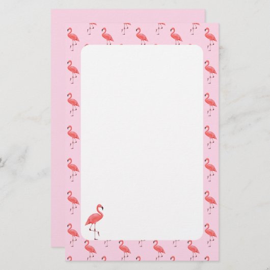 Papeterie Papier à lettres Flamant rose (Devant / Derrière)