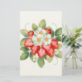 Papeterie Papier à lettres Fleur Fruit Fraise Note (Debout devant)