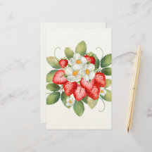 Papier à lettres Fleur Fruit Fraise Note