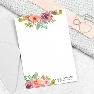 Papeterie Papier à lettres floral aquarelle d'été vibrant