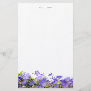 Papeterie Papier à lettres floral élégant personnalisé