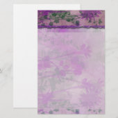 Papeterie Papier à lettres florales pourpre (Devant / Derrière)