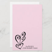 Papeterie Papier à lettres Girly Heart Doodles (Devant / Derrière)