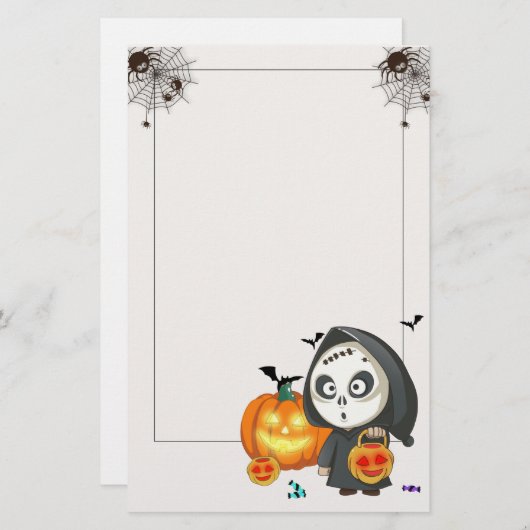 Papeterie Papier à lettres Halloween éffrayant (Devant / Derrière)