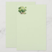Papeterie Papier à lettres Hydrangea Verte (Devant / Derrière)