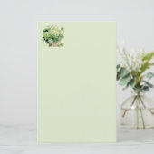 Papeterie Papier à lettres Hydrangea Verte (Debout devant)
