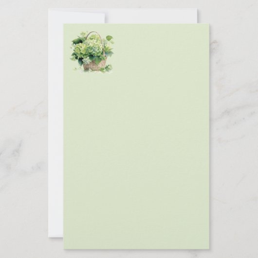 Papeterie Papier à lettres Hydrangea Verte (Devant)