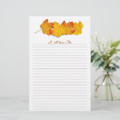 Papeterie Papier à lettres ligné avec bordure de feuille d'é (Debout devant)