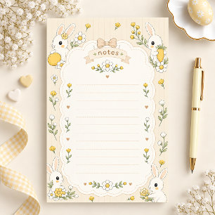 Papeterie Papier à lettres ligné joli lapin marguerite