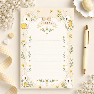 Papeterie Papier à lettres ligné joli lapin marguerite