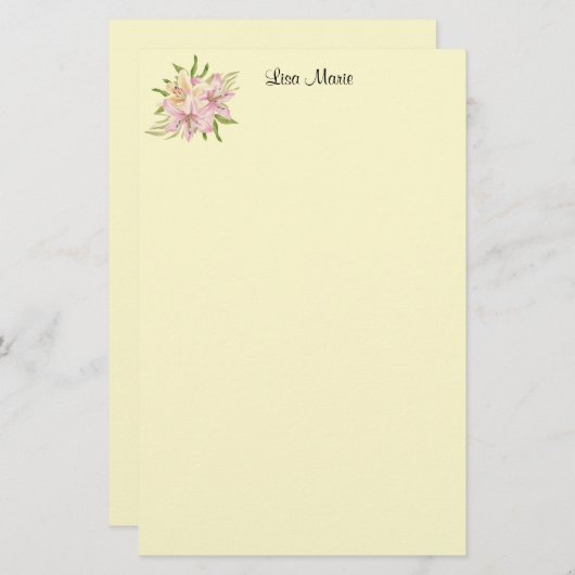 Papeterie Papier à lettres Lilies (Devant / Derrière)
