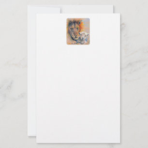 Papeterie Papier à lettres Lion et Agneau, 5,5" x 8,5"