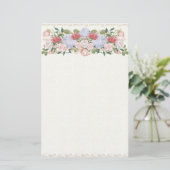 Papeterie Papier à lettres Lotus, Hydrangea et Rose Floral H (Debout devant)