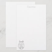 Papeterie Papier à lettres Lyre - personnalisé (Devant / Derrière)