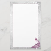 Papeterie Papier à lettres Magenta Peacock (Dos)