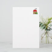 Papeterie Papier à lettres maison de Noël sur mesure (Debout devant)