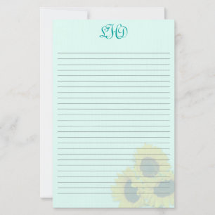 Papeterie Papier à Lettres Monogrammé Tournesols Rougissants