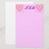 Papeterie Papier à lettres monogrammes cardiaques (Devant / Derrière)
