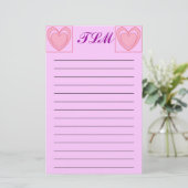 Papeterie Papier à lettres monogrammes Coeur (Debout devant)
