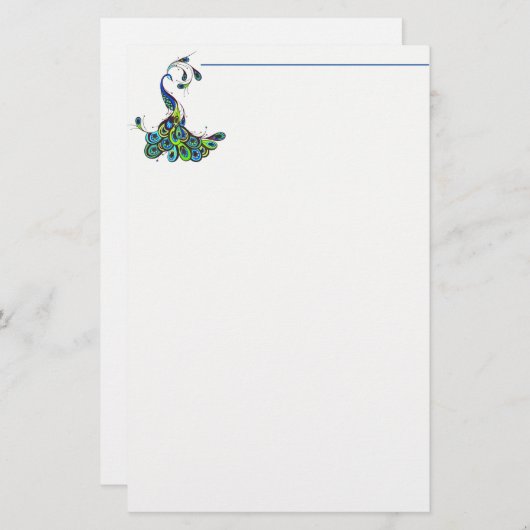Papeterie Papier à lettres - Peacock (Devant / Derrière)