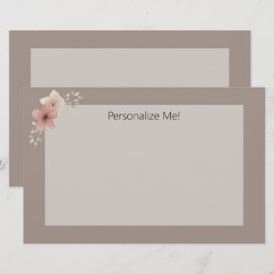 Papeterie Papier à lettres personnalisé couleur et rose flor