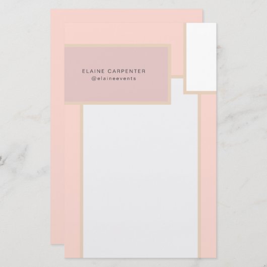 Papeterie Papier à lettres personnalisé de style moderne du  (Devant / Derrière)