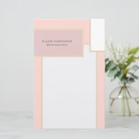 Papier à lettres personnalisé de style moderne du 