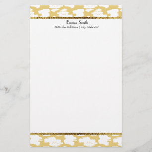 Papeterie Papier à lettres personnalisé en or jaune moutarde