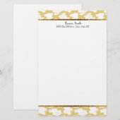 Papeterie Papier à lettres personnalisé en or jaune moutarde (Devant / Derrière)