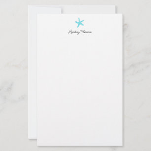 Papeterie Papier à lettres personnalisé étoile de mer bleu s