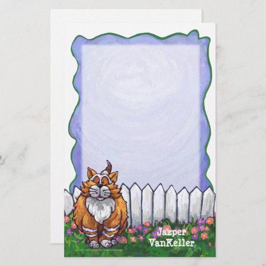 Papeterie Papier à lettres personnalisé Ginger Cat (Devant / Derrière)