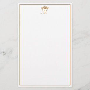Papeterie Papier à lettres personnalisé monogramme royal
