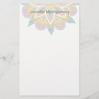 Papeterie Papier à lettres personnalisé Pastel BoHo Mandala