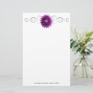 Papeterie Papier à lettres personnalisé Purple Dahlia