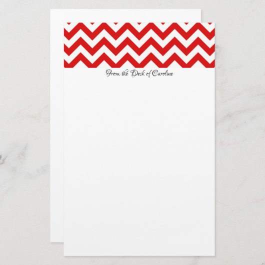 Papeterie Papier à lettres personnalisé Red Chevron (Devant / Derrière)