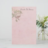 Papeterie Papier à lettres personnalisé Rose vintage rose (Debout devant)
