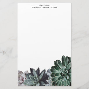 Papeterie Papier à lettres personnalisé Succulent