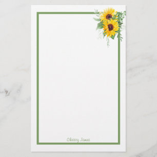 Papeterie Papier à lettres personnalisé Tournesol