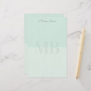 Papeterie Papier à lettres personnalisé vert écume de mer