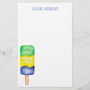 Papeterie Papier à lettres personnalisé Watercolor Popsicle