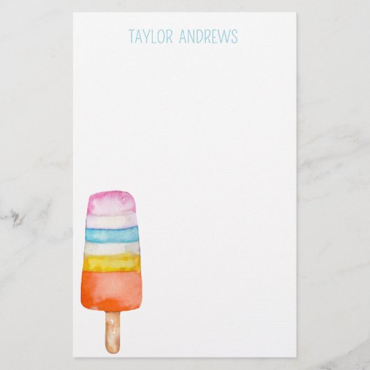 Papeterie Papier à lettres personnalisé Watercolor Popsicle (Devant)