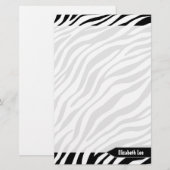 Papeterie Papier à lettres personnalisées en noir et blanc Z (Devant / Derrière)