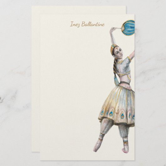Papeterie Papier à lettres personnalisées pour danseur class (Devant / Derrière)