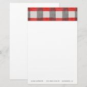 Papeterie Papier à lettres personnalisées Rustique Tartan Re (Devant / Derrière)