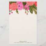 Papeterie Papier à lettres personnalisées vintage Garden<br><div class="desc">Design floral rose et rouge peint à la main par Shelby Allison.</div>