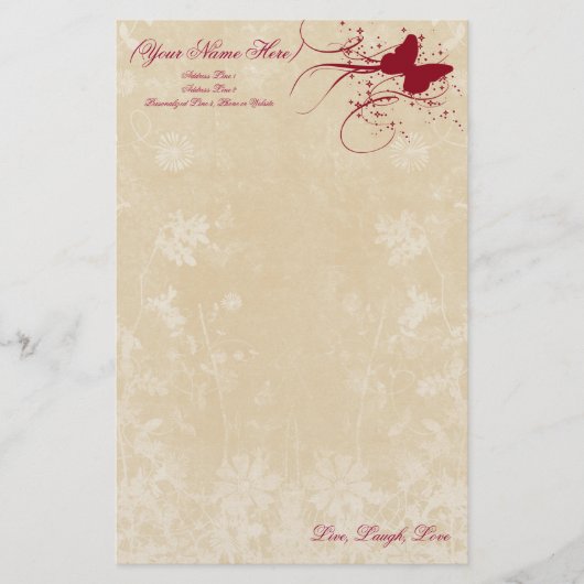 Papeterie Papier à lettres personnel papillon (Devant)