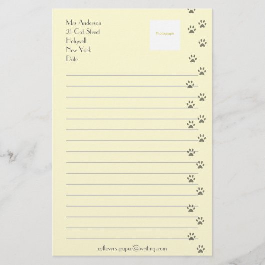 Papeterie Papier à lettres pour des amoureux de les chats (Devant)