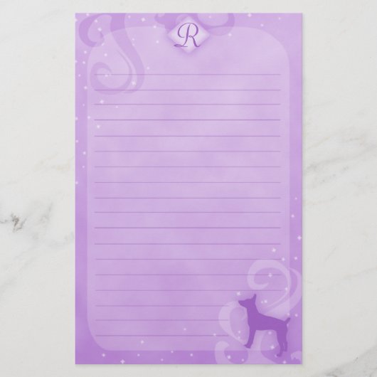 Papeterie Papier à lettres Purple Magic Rat Terrier (Devant)