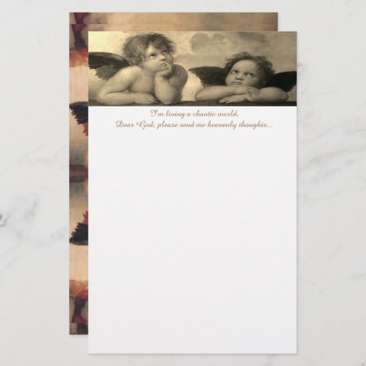 Papeterie Papier à lettres Raphael Angels (Devant / Derrière)